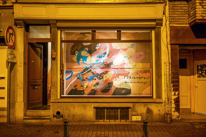 La Moindre Des Choses, art space, Bruxelles, Brussels, Brüssel - street view of the exhibition by Johannes Mundinger